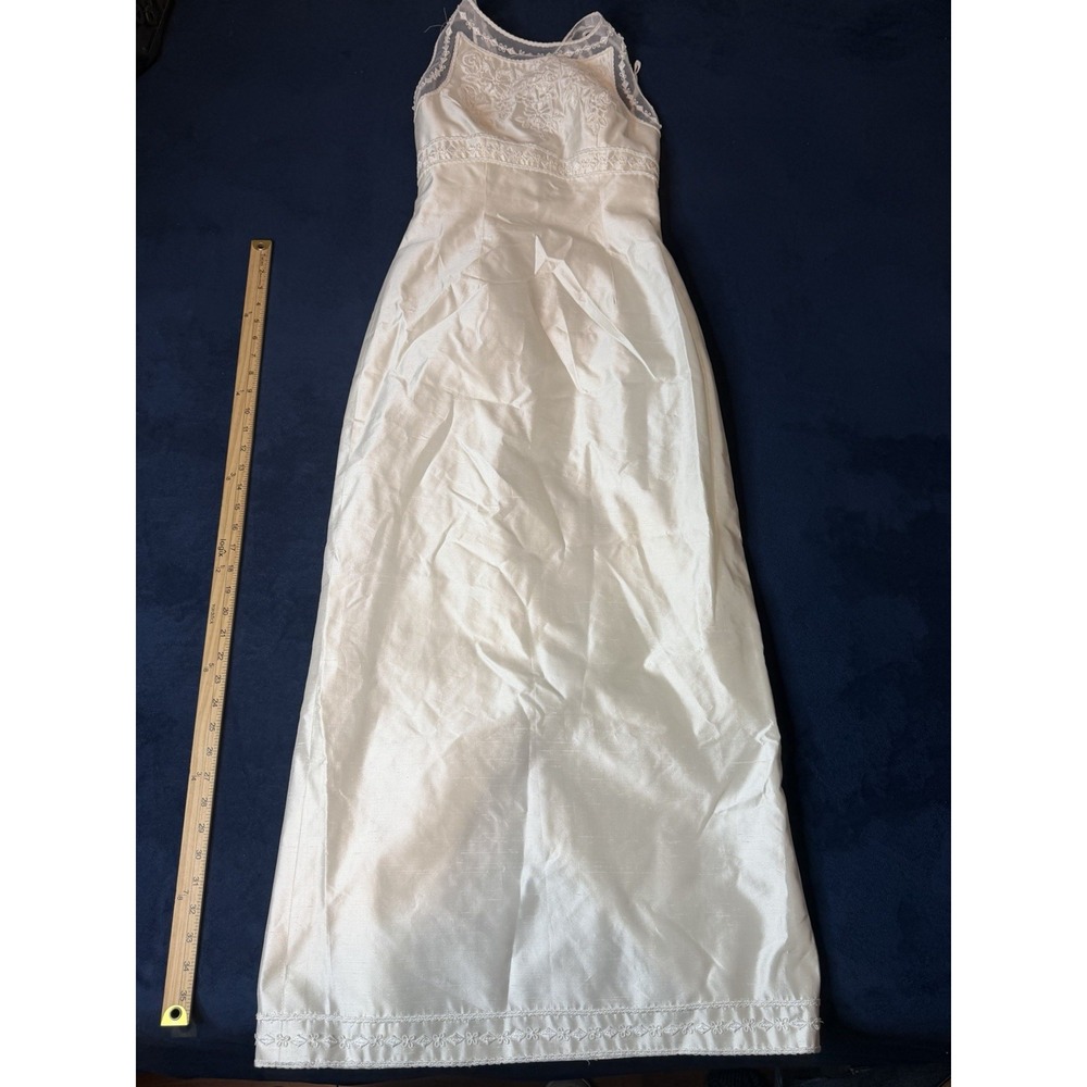 Christos 100% Silk Saks Fifth Avenue Beaded Lace Wedding Gown Ivory M